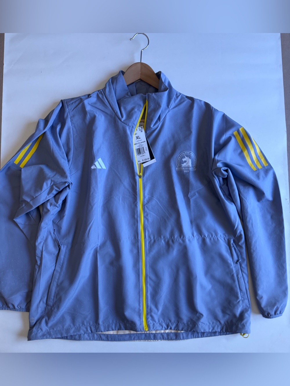 Adidas [XL] Boston Marathon Celebration Running Jacket Silver Violet HY0267